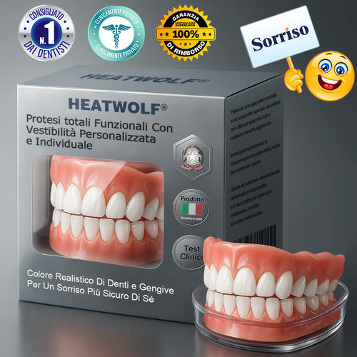 ✅ Prodotto e spedito dall’Italia | HEATWOLF® Protesi dentarie complete funzionali adattabili su misura ✨
